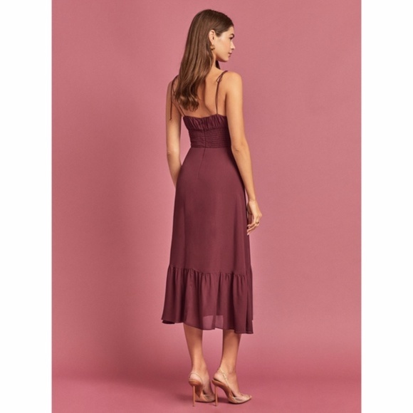 NEW Reformation Embry Dress Plum 10 - Picture 16 of 17